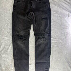 Zara Men’s Skinny Distressed Black Jeans